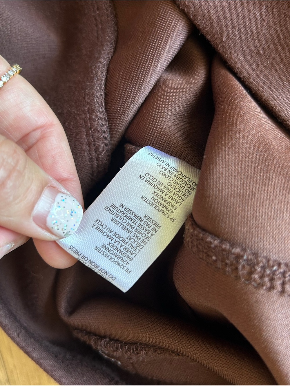 CLOTH Quarter-Zip Pullover Sweatshirt gorgeous Chocolate Brown dolman sleeve s - Picture 5 of 7